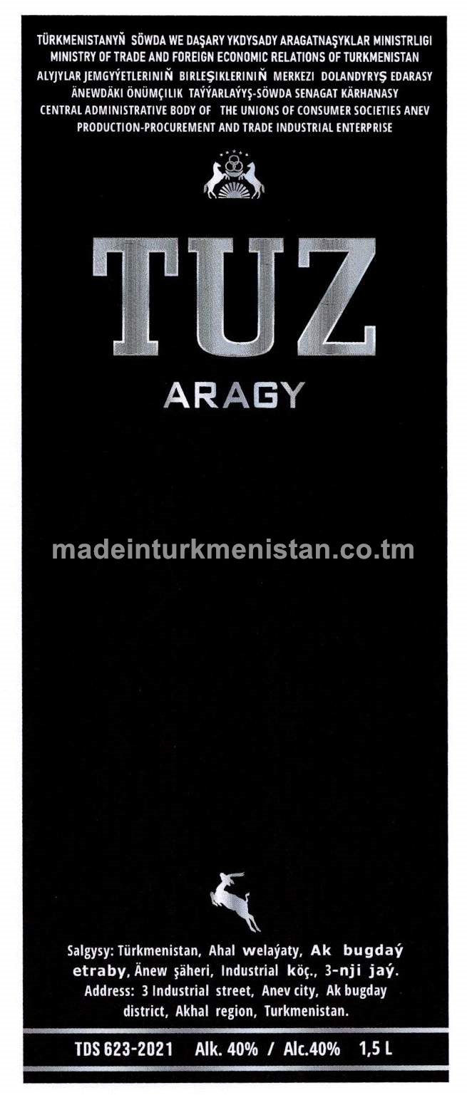 "TUZ" aragy. Alk: 40%