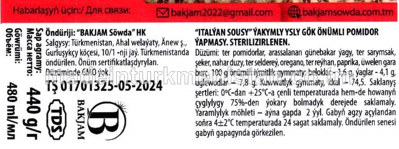 "Italýan sousy" ýakymly ysly gök önümli pomidor ýapmasy