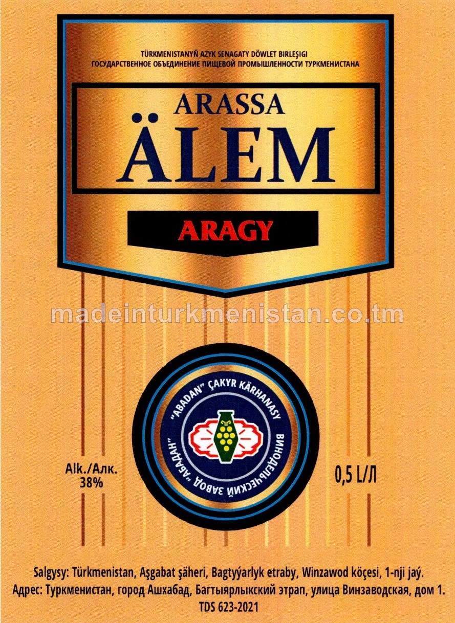 "Arassa älem" aragy. Alk: 38%