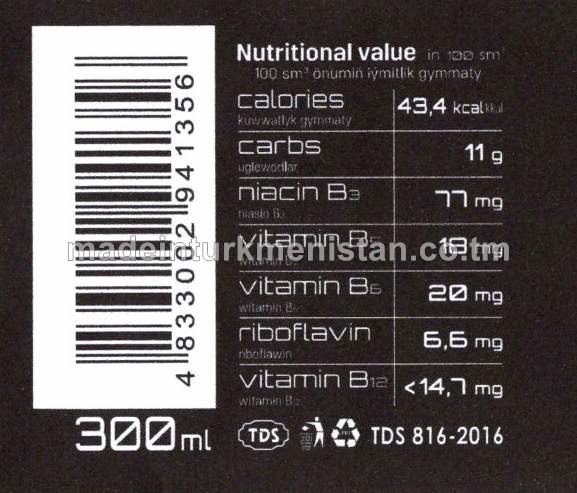 "Ak ýol" BOSS+Zirk tagamly witaminleşdirilen alkogolsyz gazlandyrylan içgi