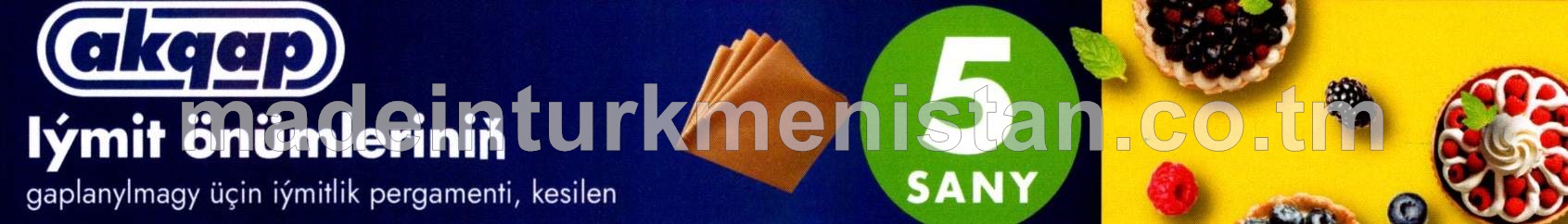 Iýmit önümleriniň gaplanylmagy üçin iýmitlik pergamenti 37sm x 42sm, Iýmitlik A pergamenti 60 