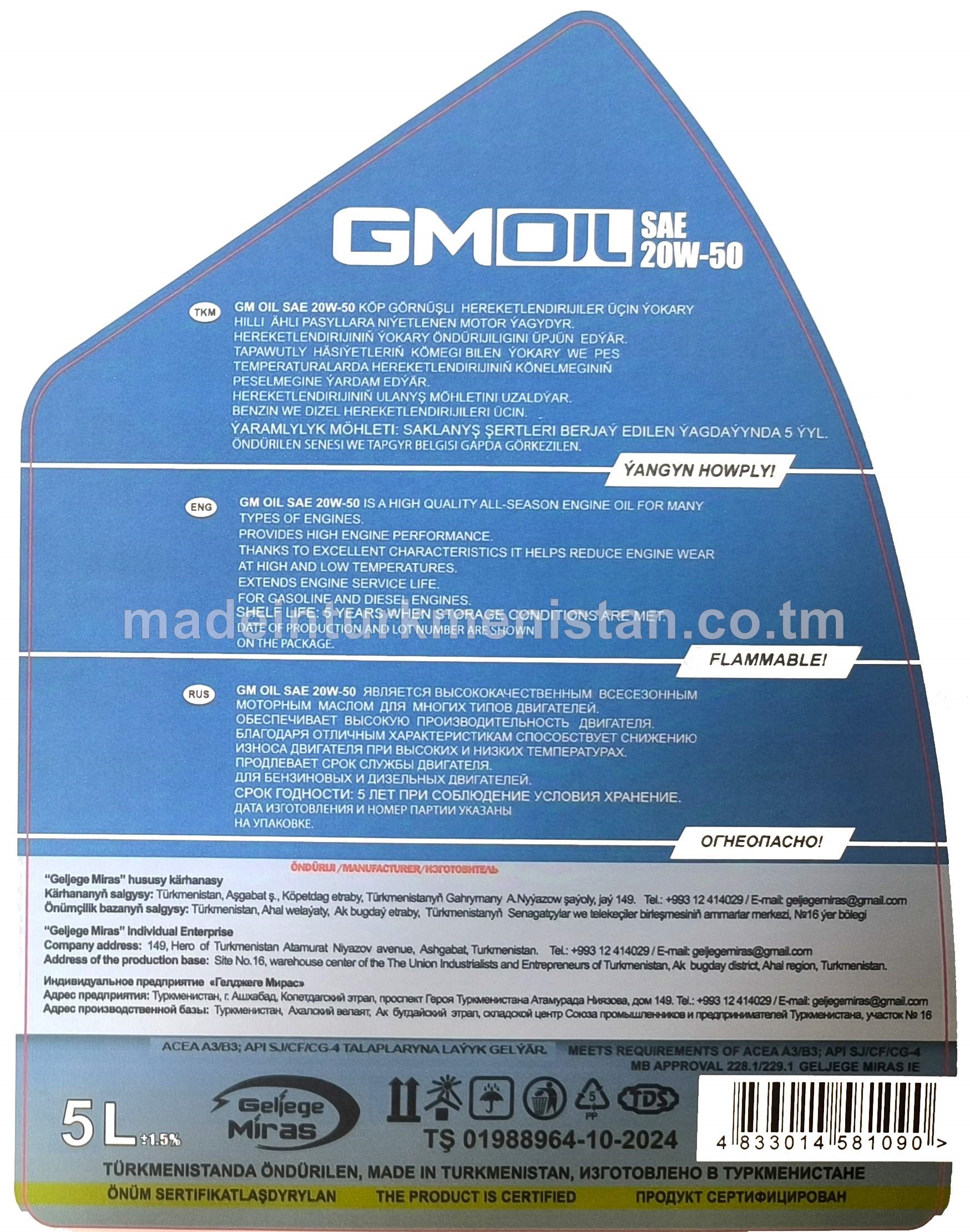 Motor ýagy SAE 20W-50