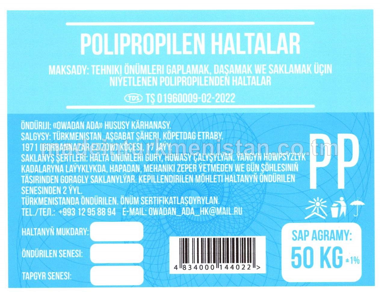 Polipropilen haltalar