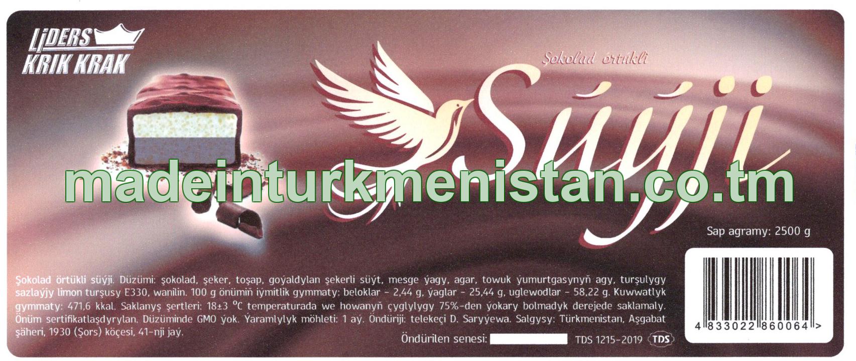 Şokolad örtükli süýji