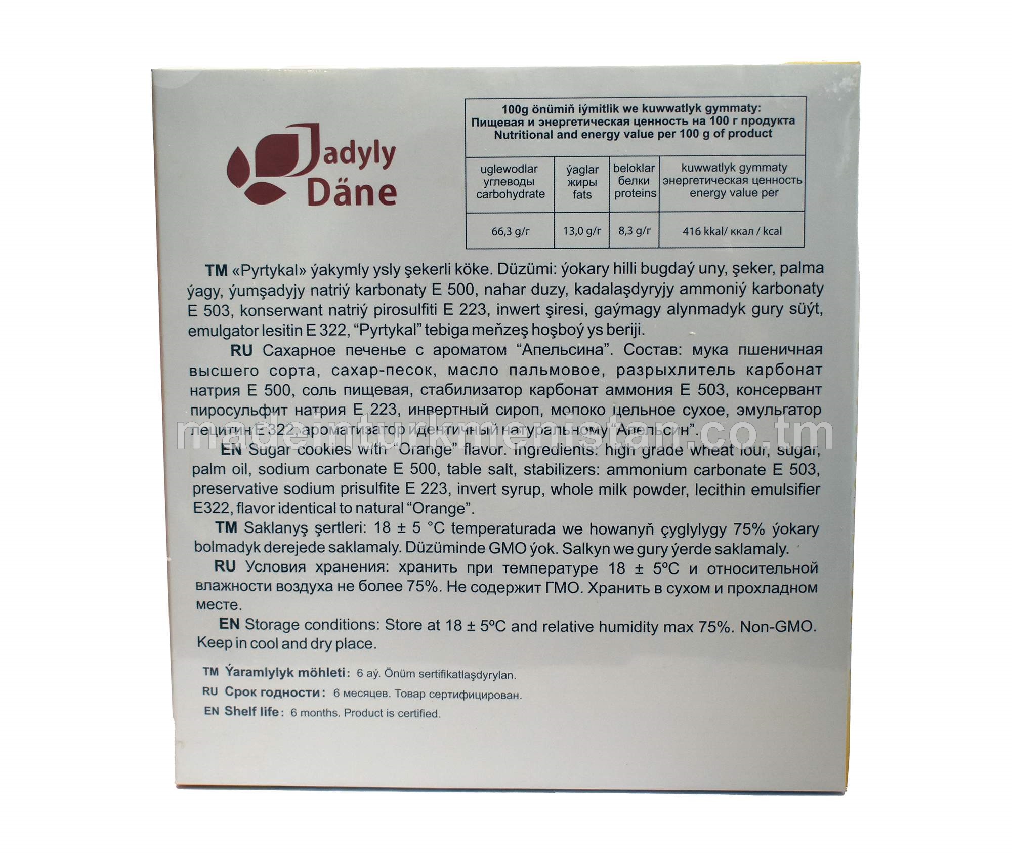 "Pyrtykal" ýakymly ysly şekerli köke