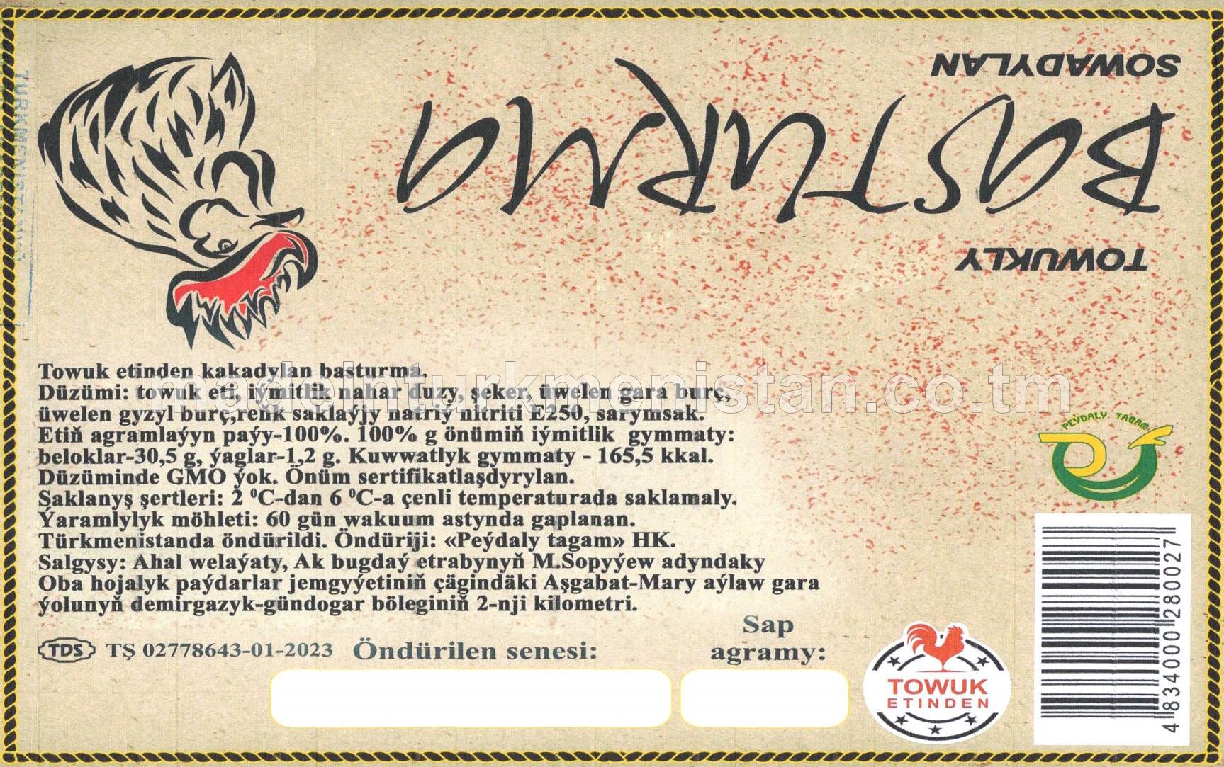 Towukly basturma sowadylan