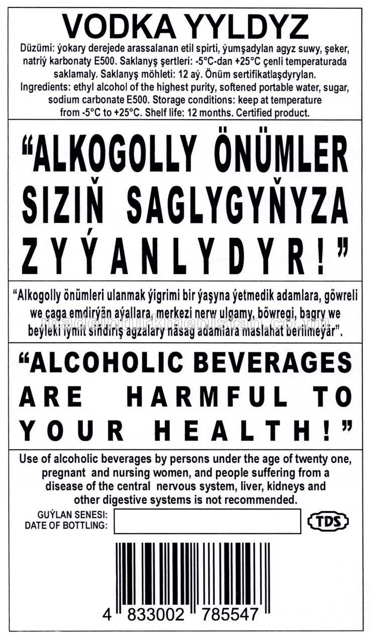 "Ýyldyz" aragy Alk: 38%