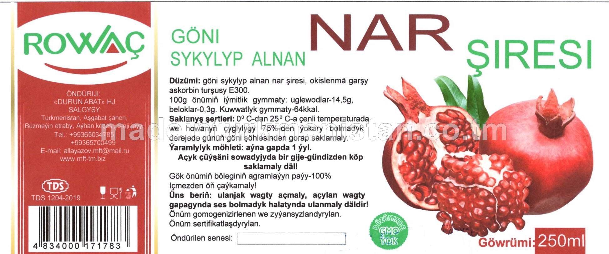 Nar şiresi göni sykylyp alnan