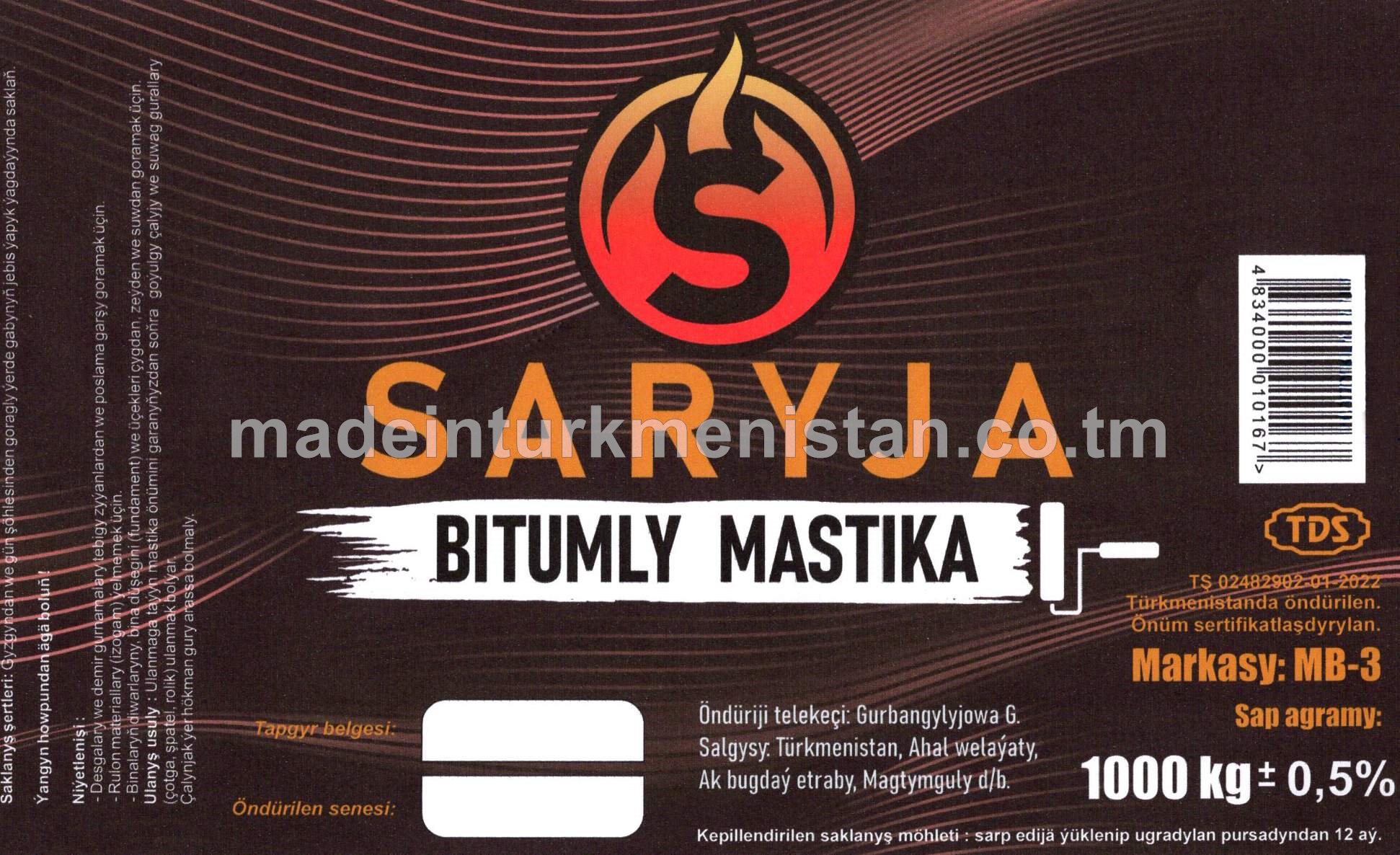 Mastika Bitumly, markasy MB-3