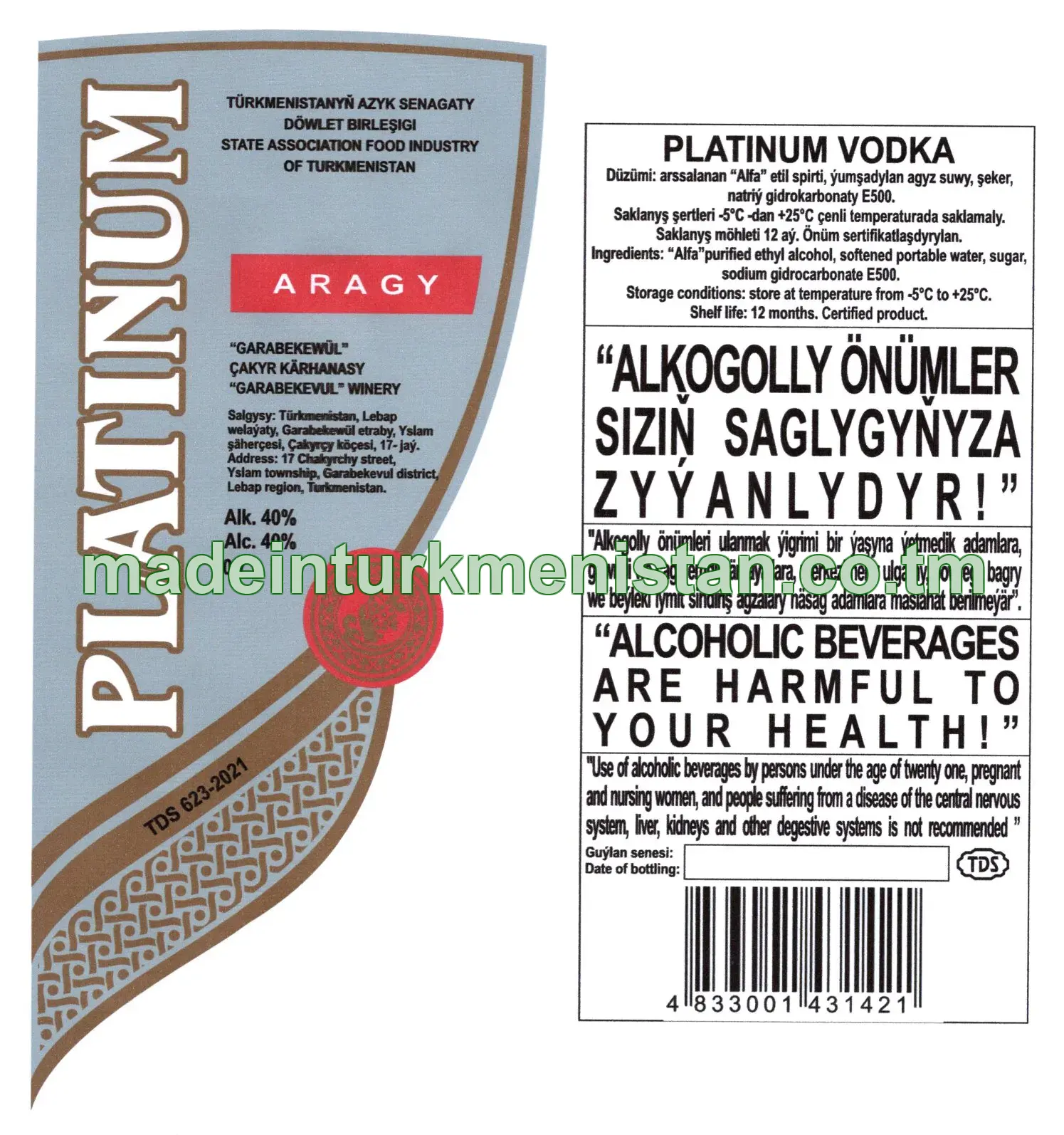 "Platinum" aragy, ALk. 40%
