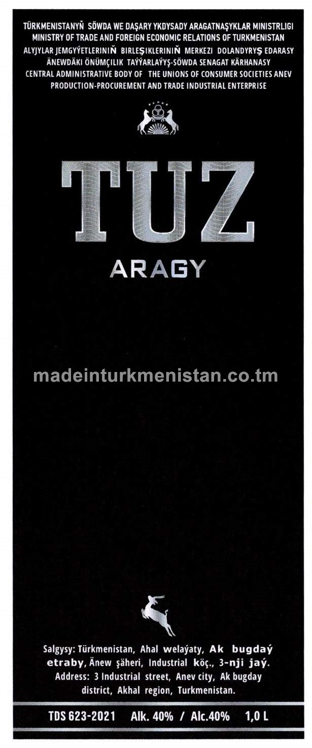 "TUZ" aragy. Alk: 40%
