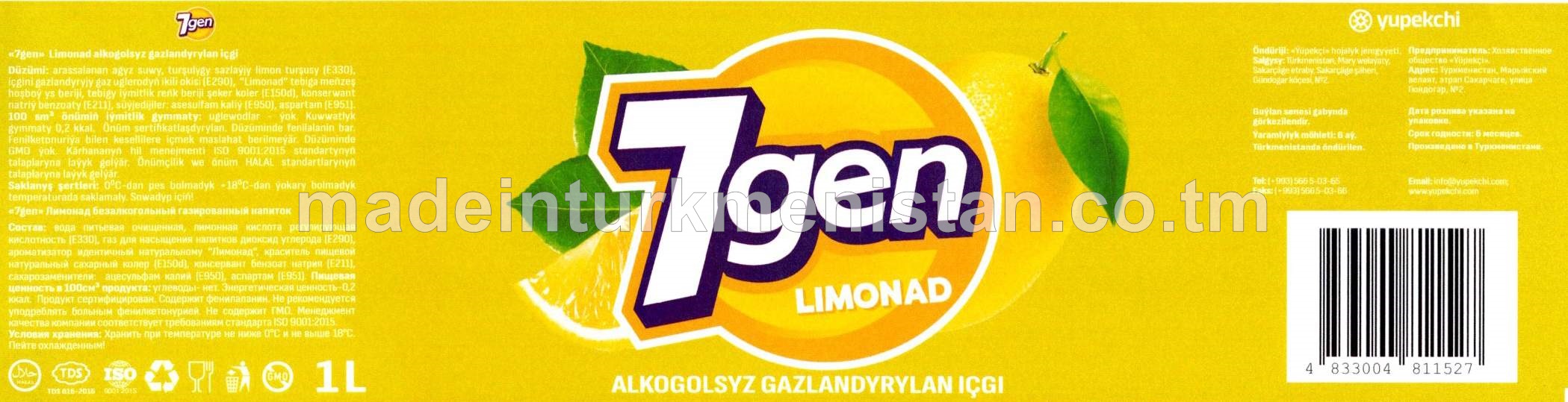 "7gen" Limonad alkogolsyz gazlandyrylan içgi