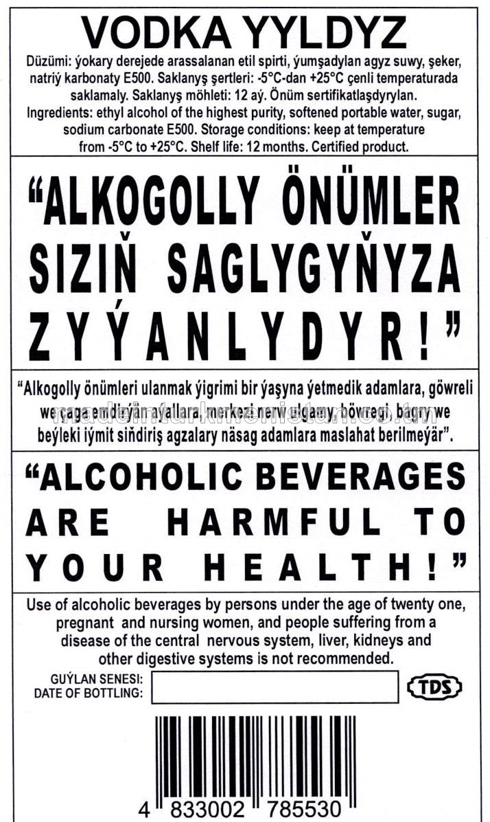"Ýyldyz" aragy Alk: 38%