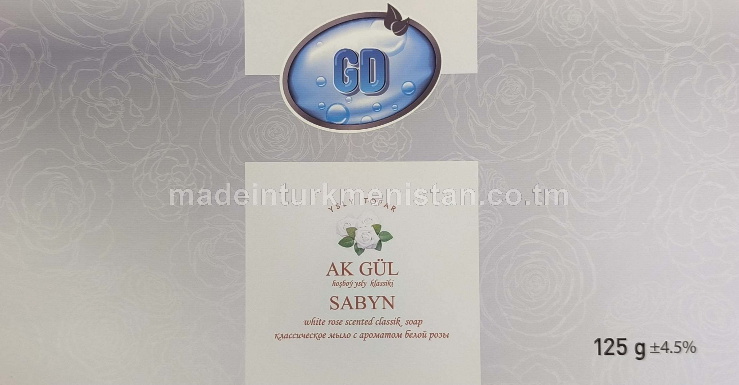 Ak gül hoşboý ysly klassiki sabyn