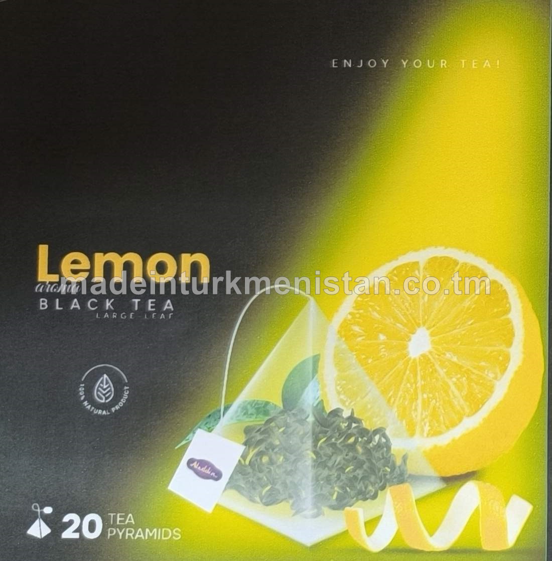 Limon ýakymly ysly iri ýaprakly gara çay. Piramida haltajykly (Hytaý Halk Respublikasynyň önümi)