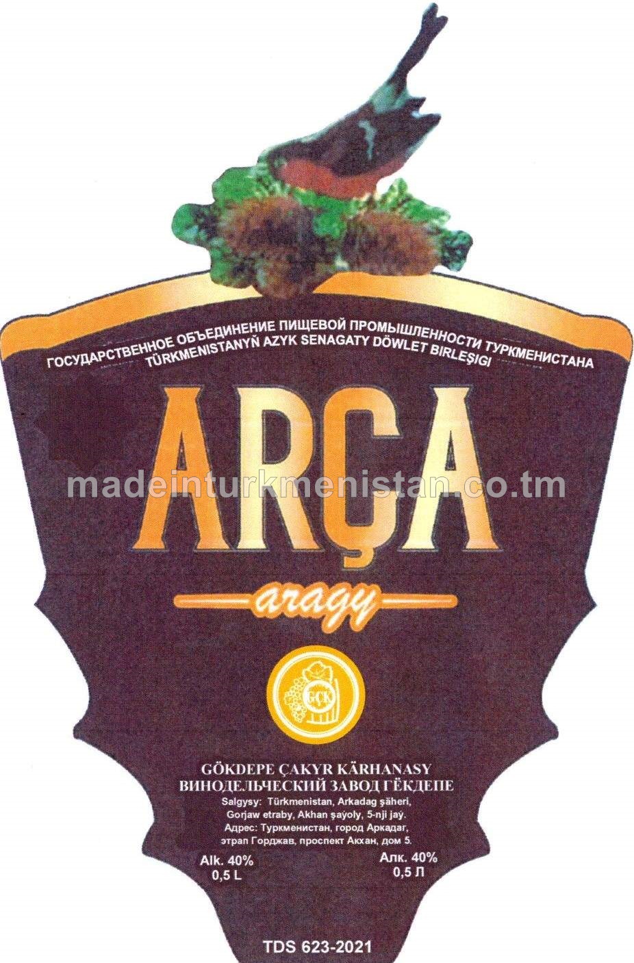 "Arça" aragy. Alk:40%