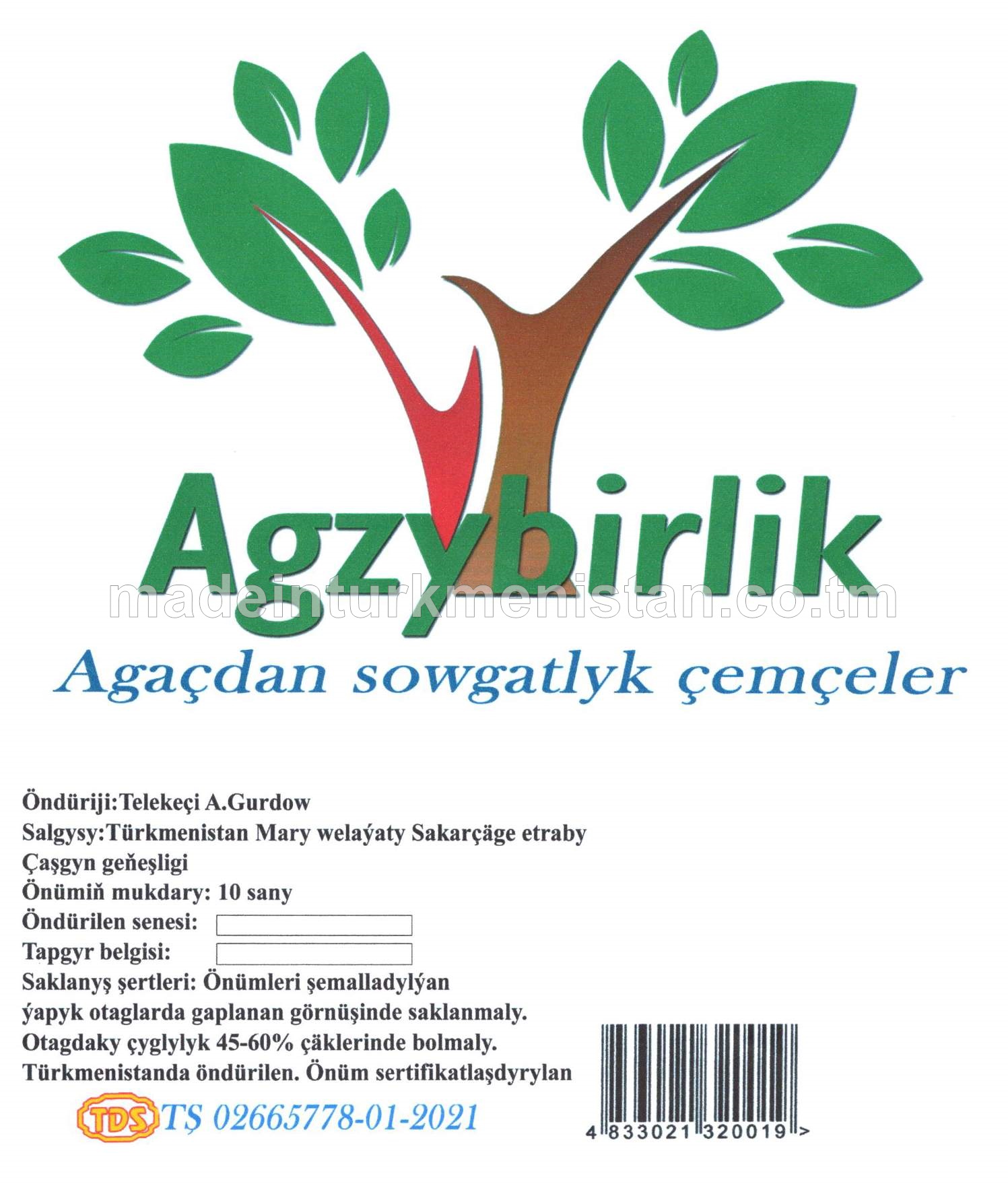 Agaçdan sowgatlyk çemçeler