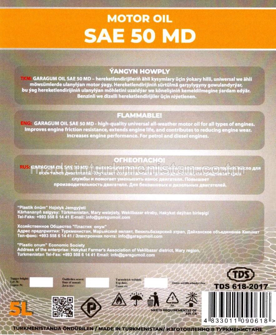 Motor ýagy SAE 50 MD