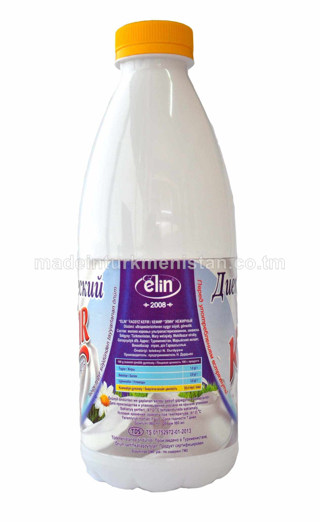 Ýagsyz kefir ýaglylygy 1%