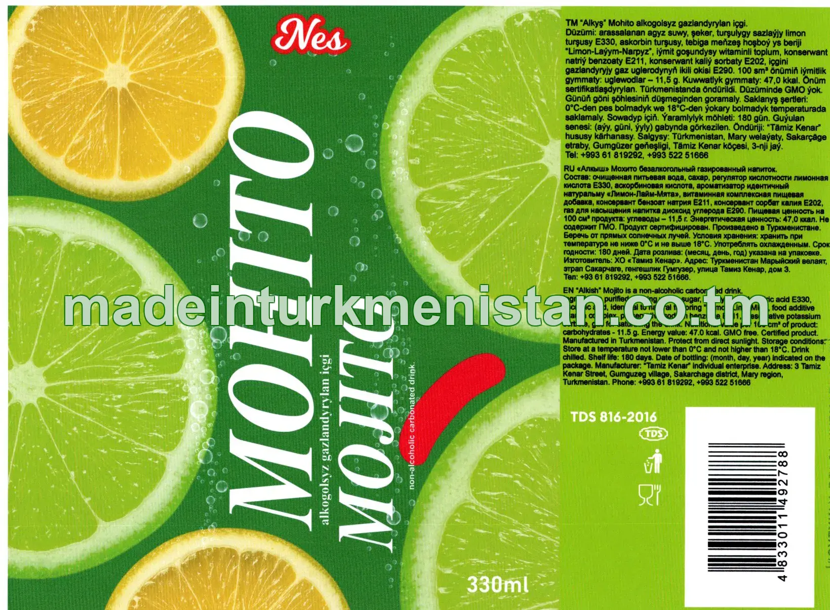"Alkyş" Mohito alkogolsyz gazlandyrylan içgi