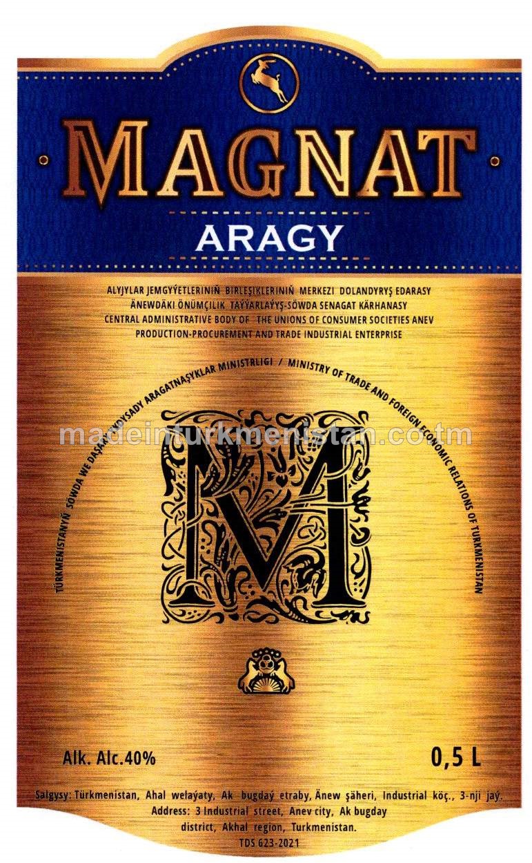 "MAGNAT" aragy. Alk: 40%