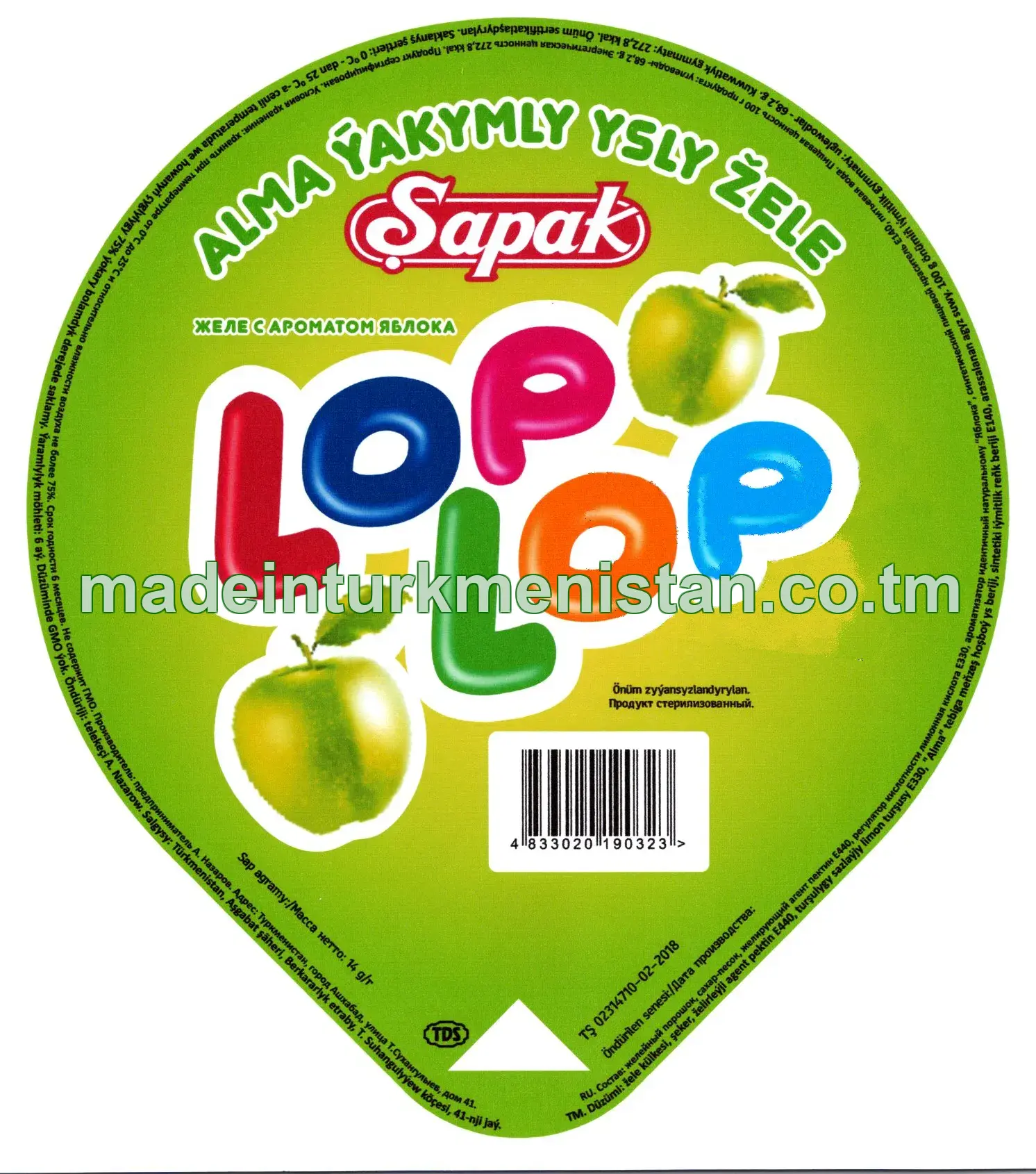"Lop Lop" alma ýakymly ysly žele