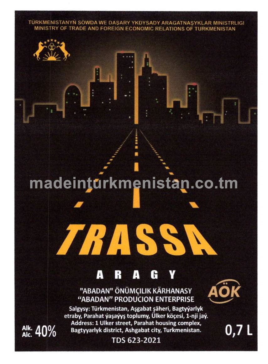 "Trassa" aragy. Alk: 40%