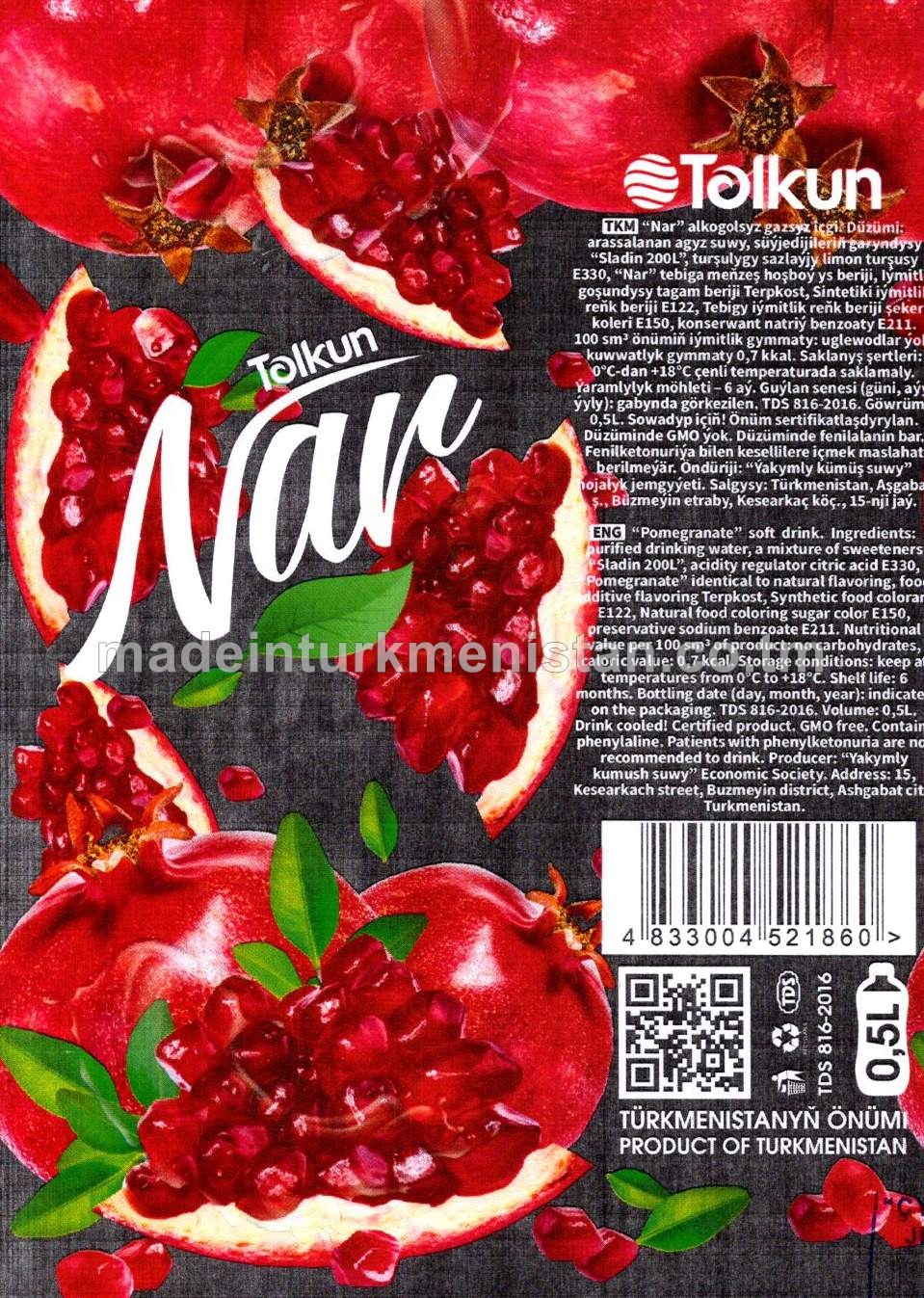 "Nar" alkogolsyz gazsyz içgi