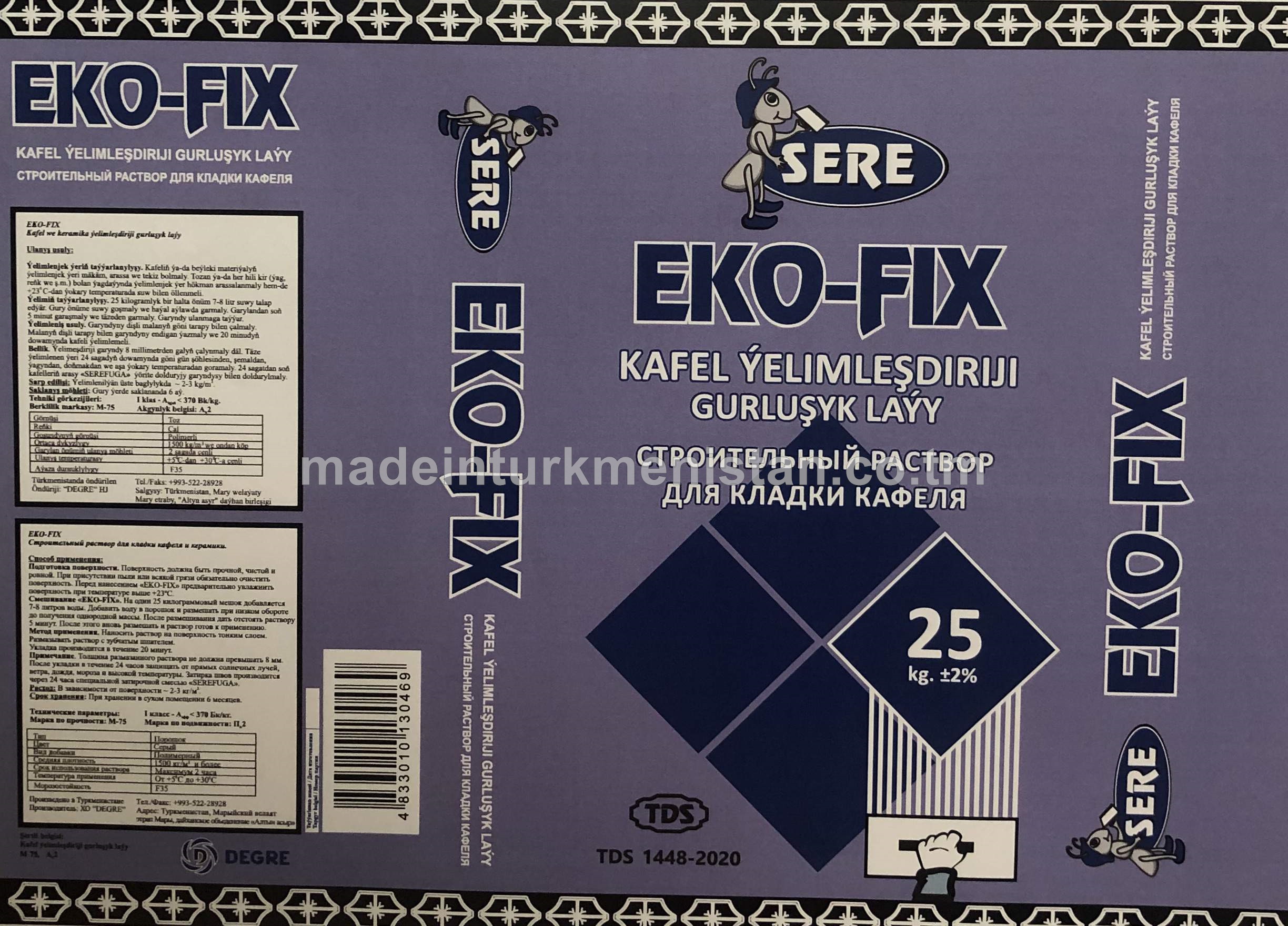 "Eko-fix" kafel ýelimleşdiriji gurluşyk laýy