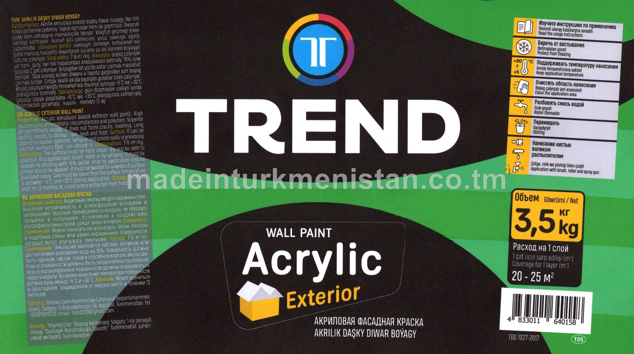 Akrilik daşky diwar boýagy