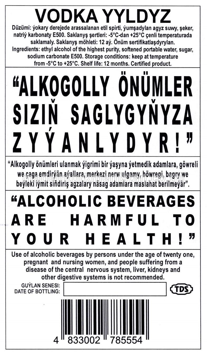 "Ýyldyz" aragy Alk: 38%