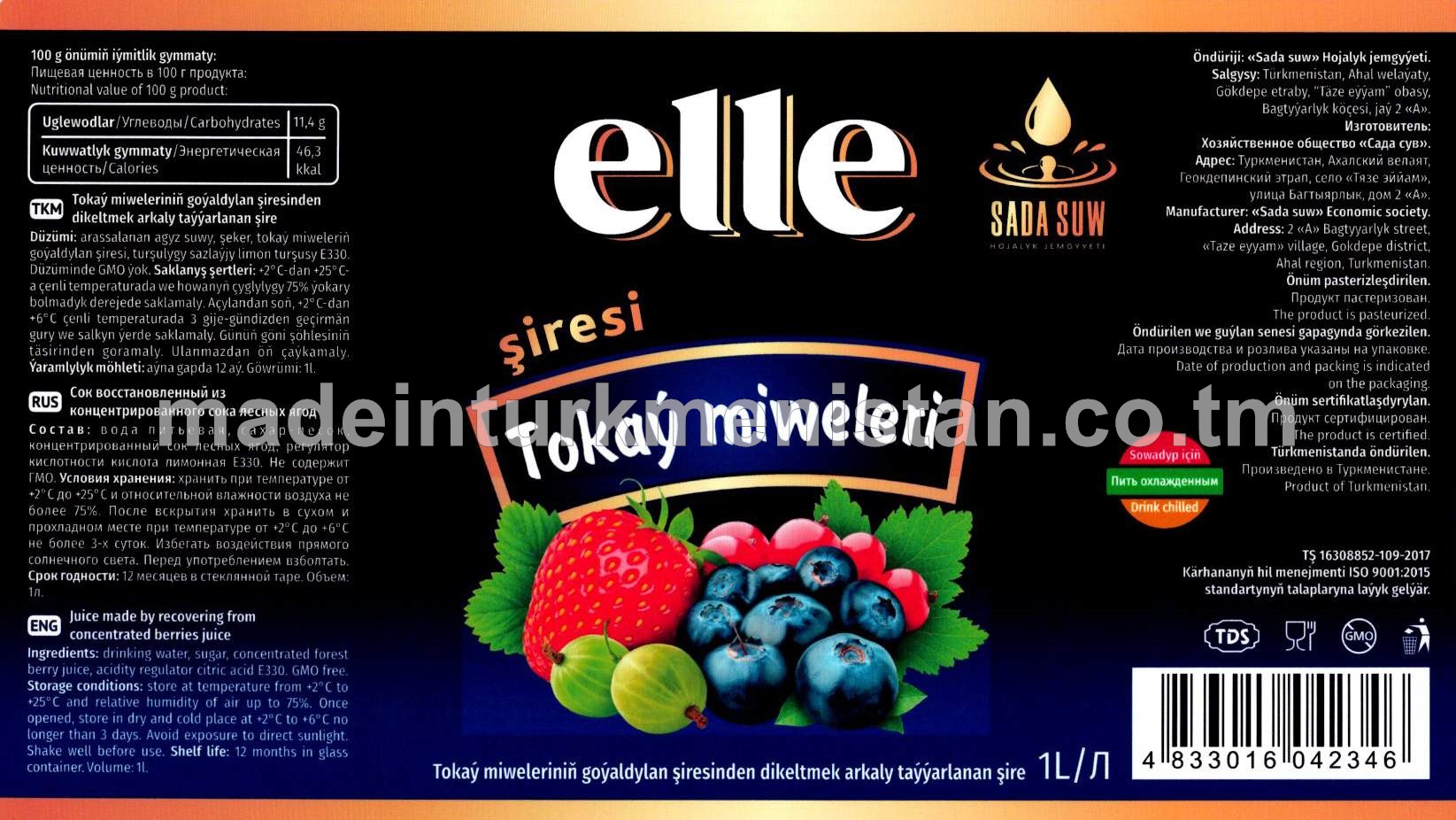 Elle tokaý miweleriniň goýaldylan şiresinden dikeltmek arkaly taýýarlanan şire