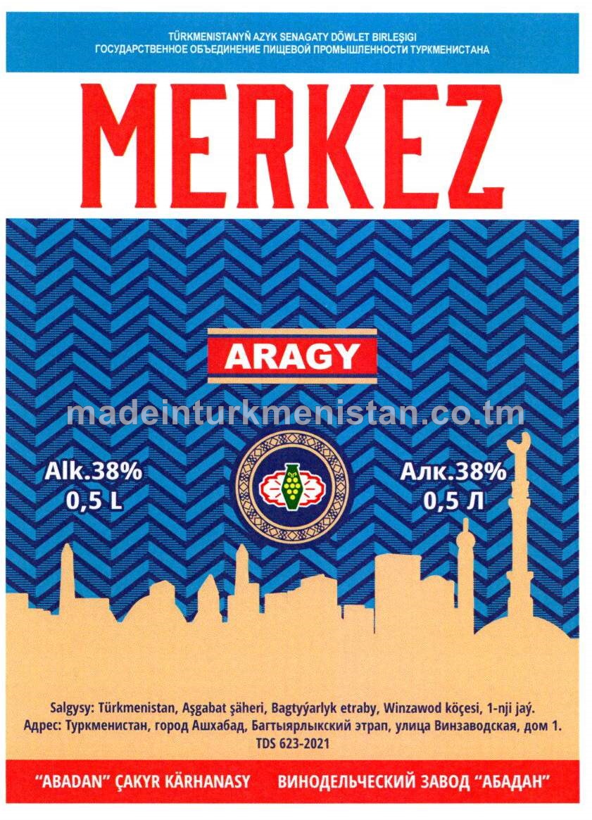 "Merkez" aragy. Alk: 38%