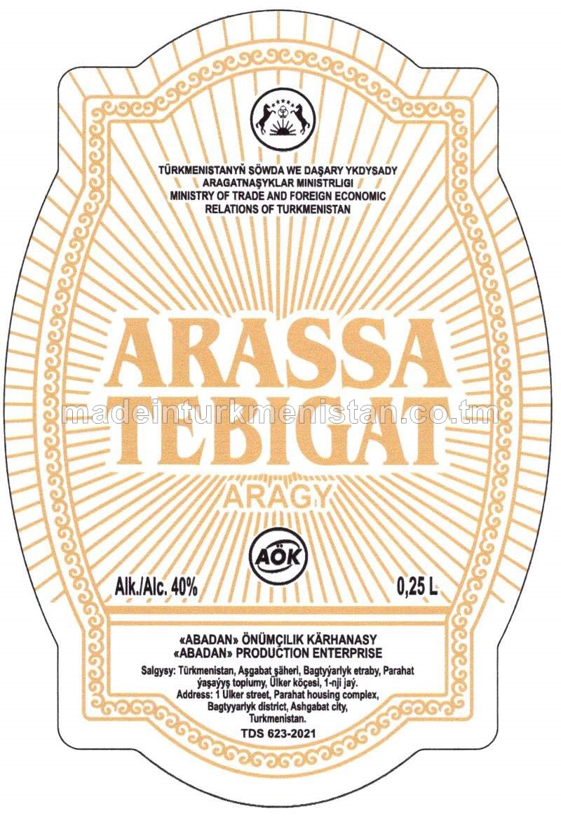 "ARASSA TEBIGAT" aragy. Alk: 40%