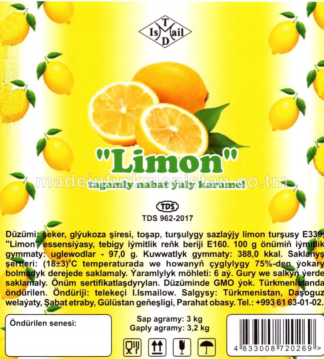 "Limon" tagamly gaty karamel