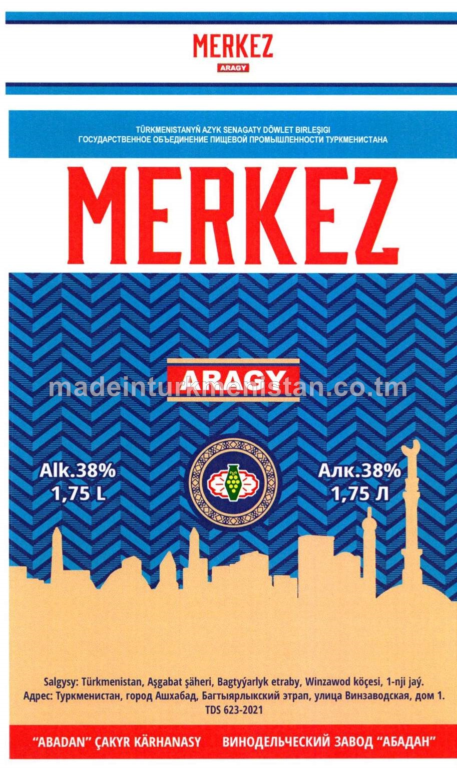 "Merkez" aragy. Alk: 38%