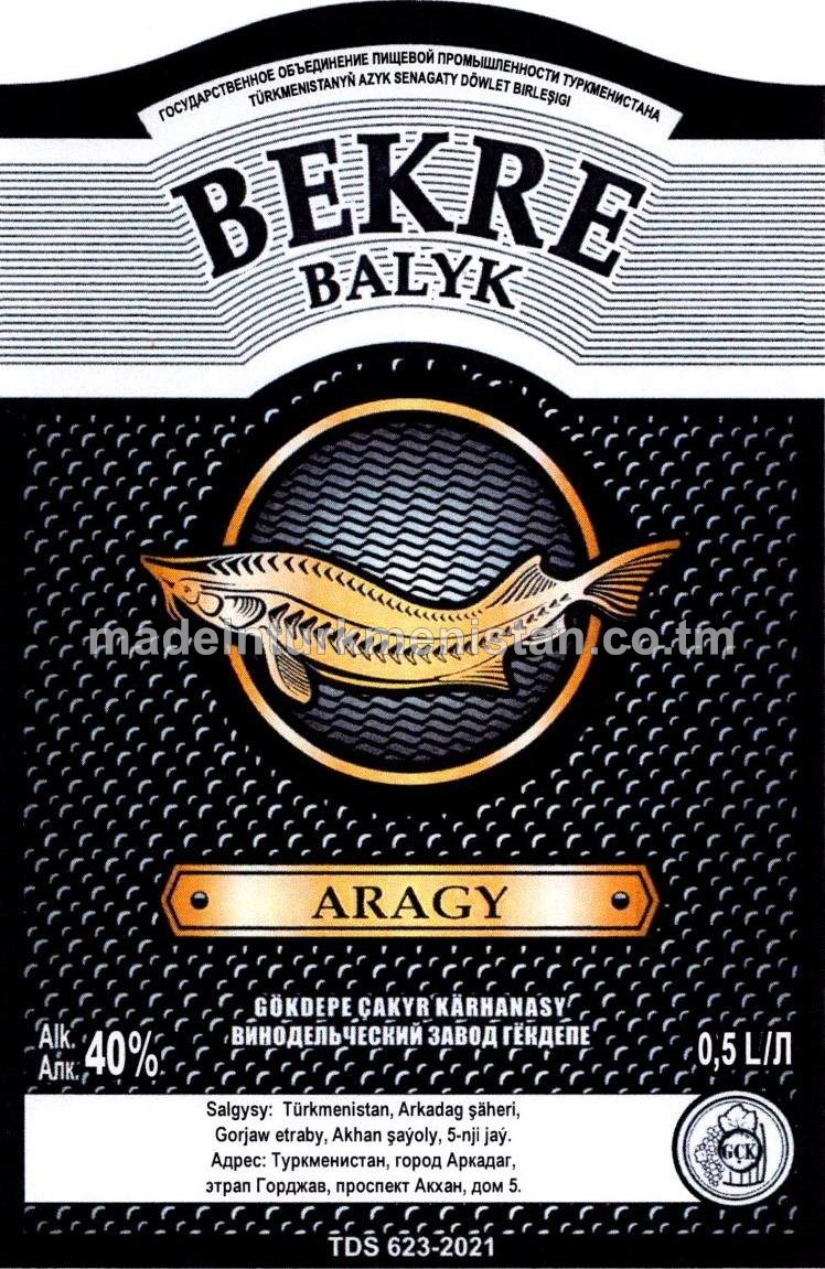 "Bekre Balyk" aragy. Alk.40%