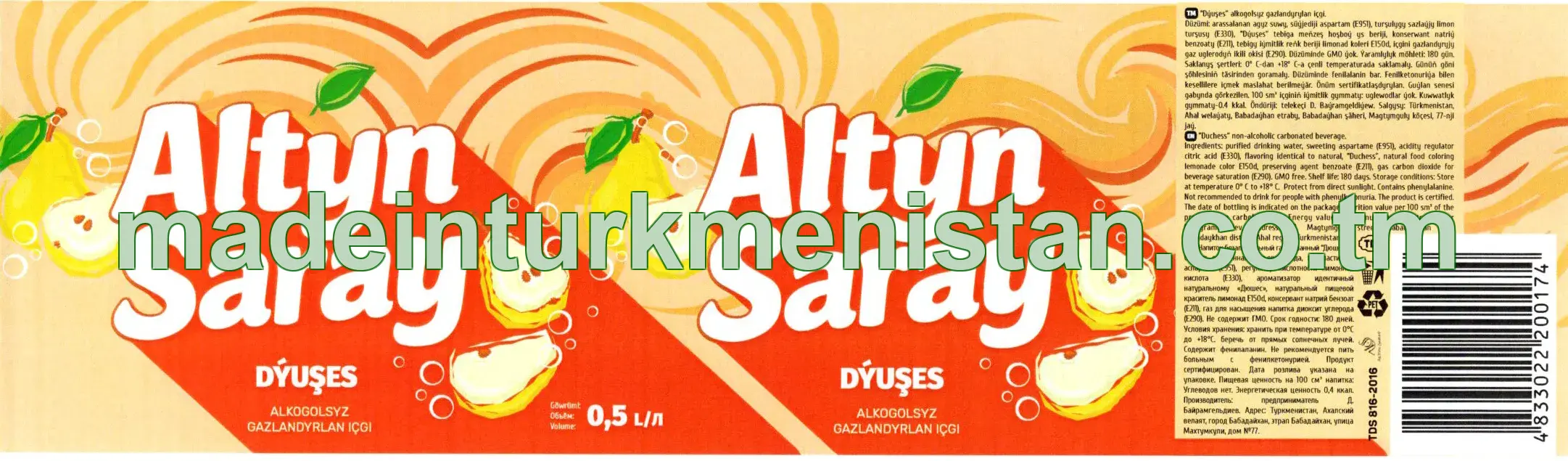 Dýuşes alkogolsyz gazlandyrylan içgi 