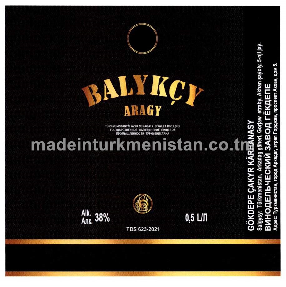 "Balykçy" aragy. Alk:38%