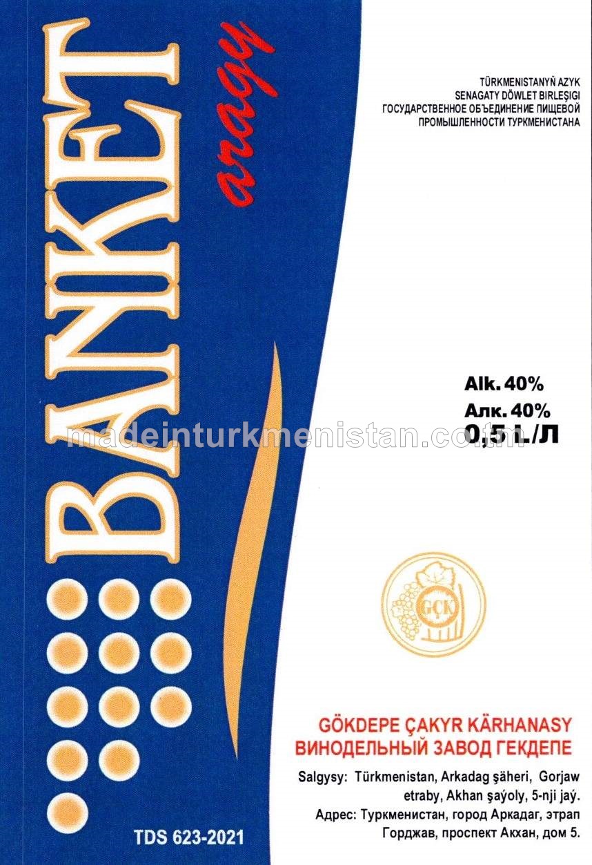 "Banket" aragy. Alk:40%