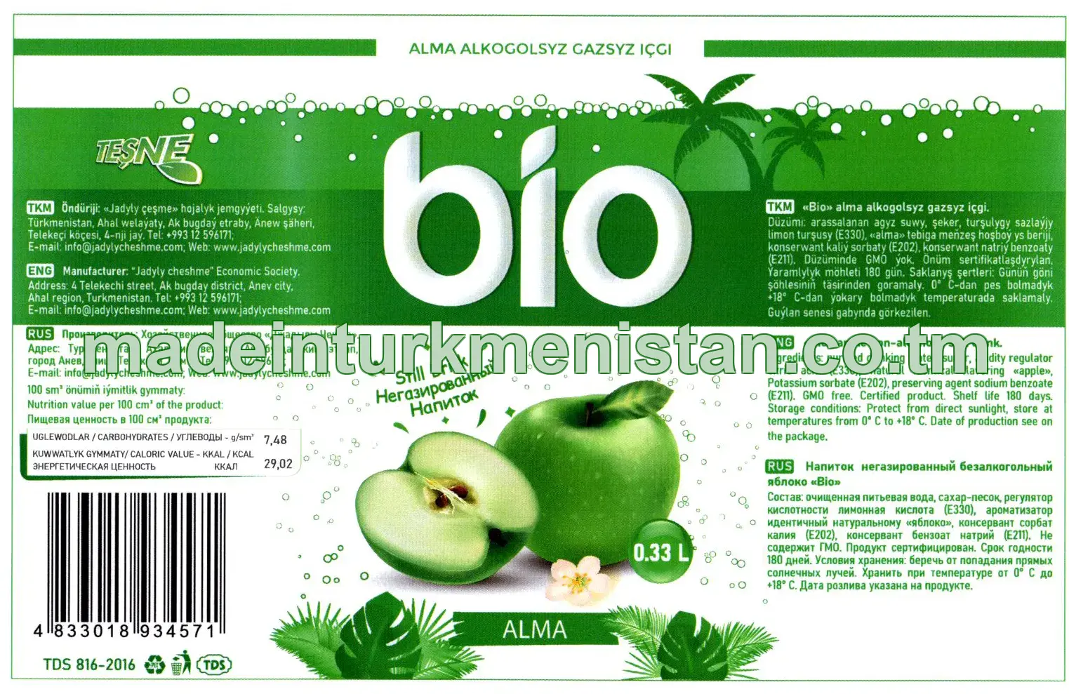 "Bio" alma alkogolsyz gazsyz içgi