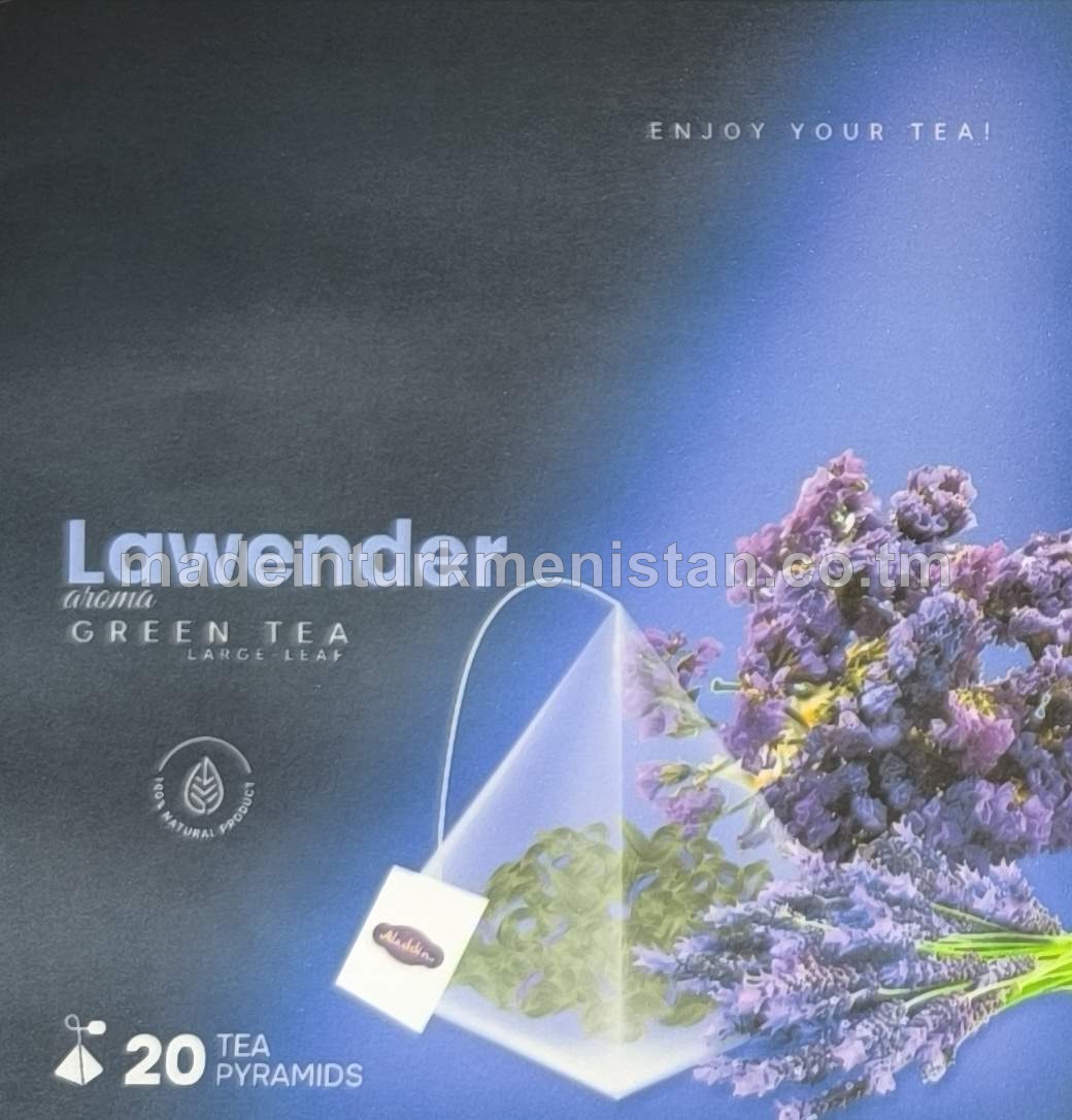 Lawanda ýakymly ysly iri ýaprakly gök çay. Piramida haltajykly (Hytaý Halk Respublikasynyň önümi)