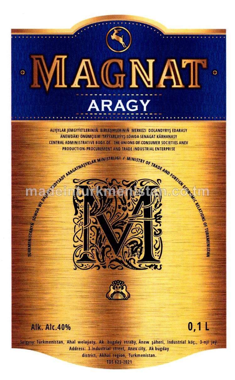 "MAGNAT" aragy. Alk: 40%