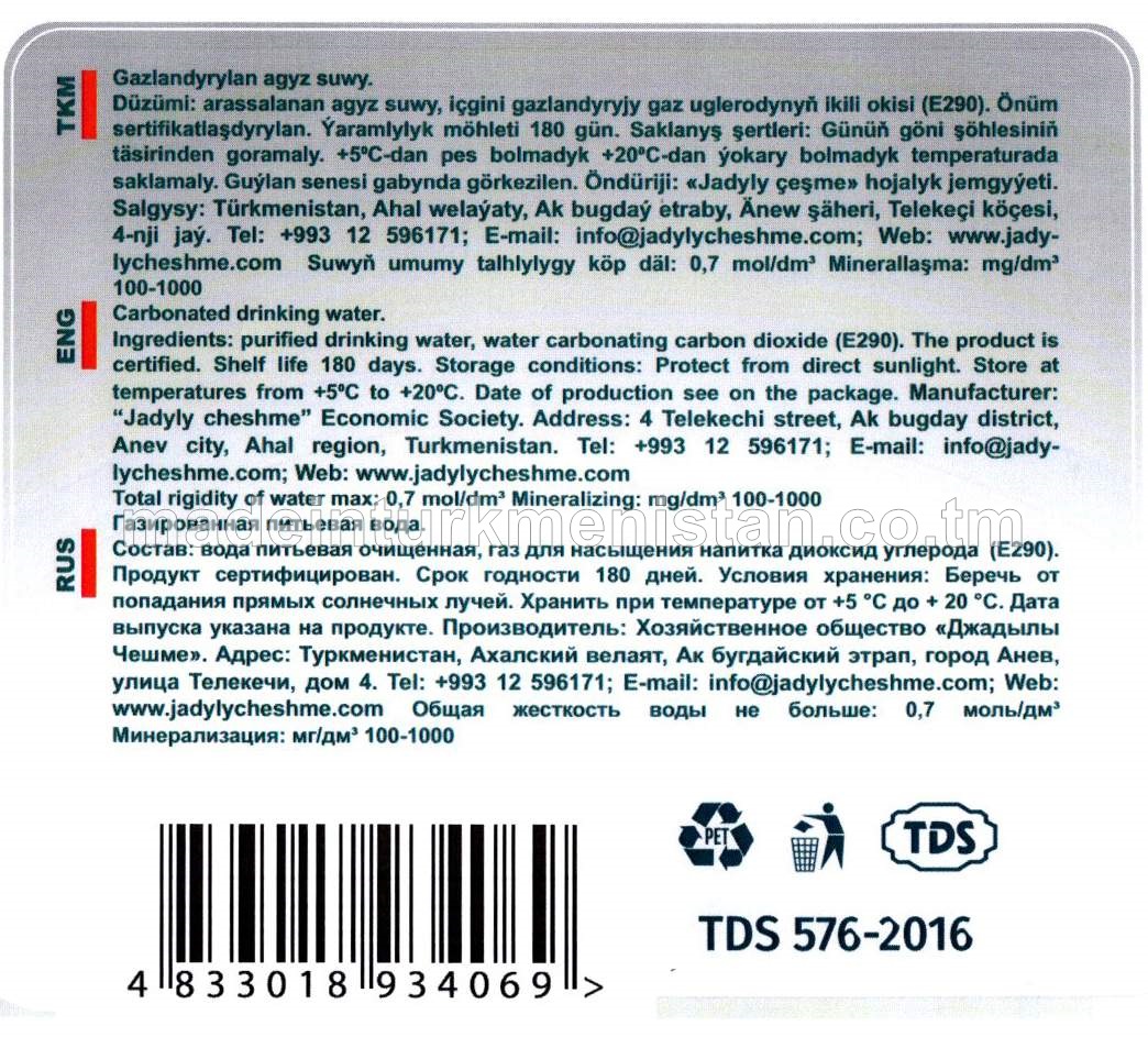 "Kristal" gazlandyrylan agyz suwy