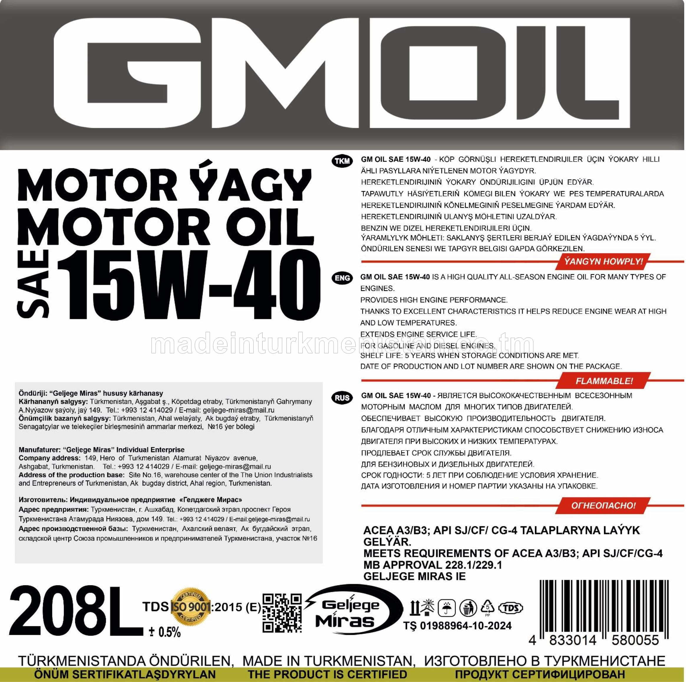 Motor Ýagy SAE 15W40
