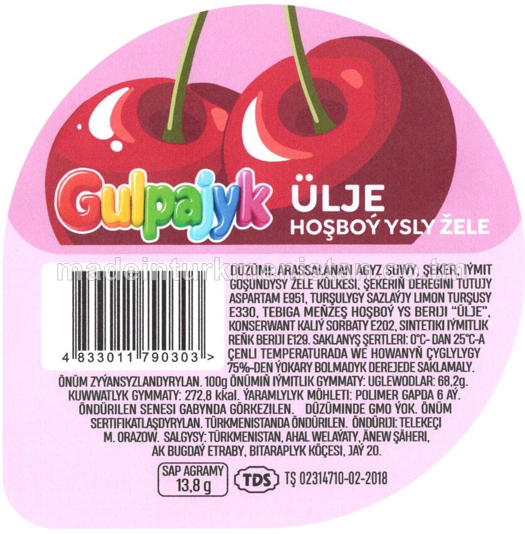 Ülje hoşboý ysly žele